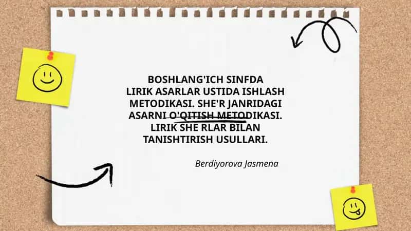 Lirik Asarlar Ustida Ishlash Metodikasi