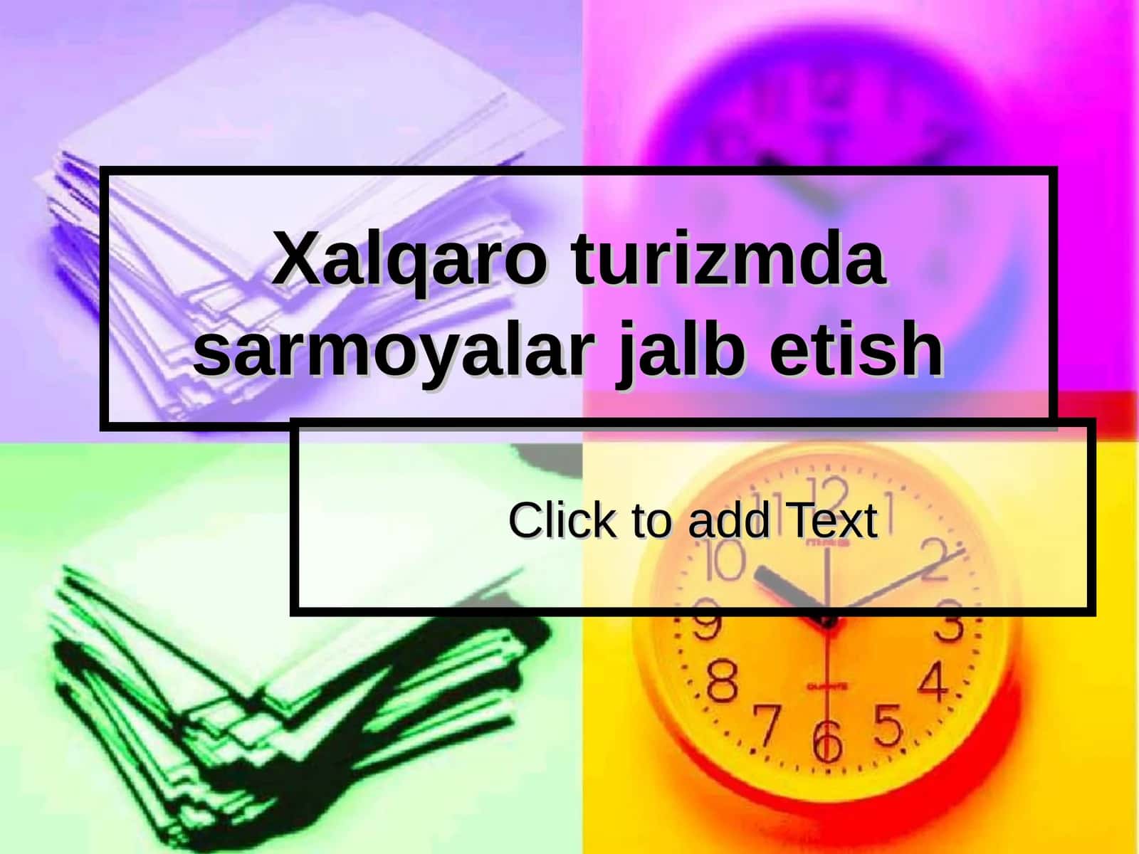 Xalqaro turizmda sarmoyalar jalb etish