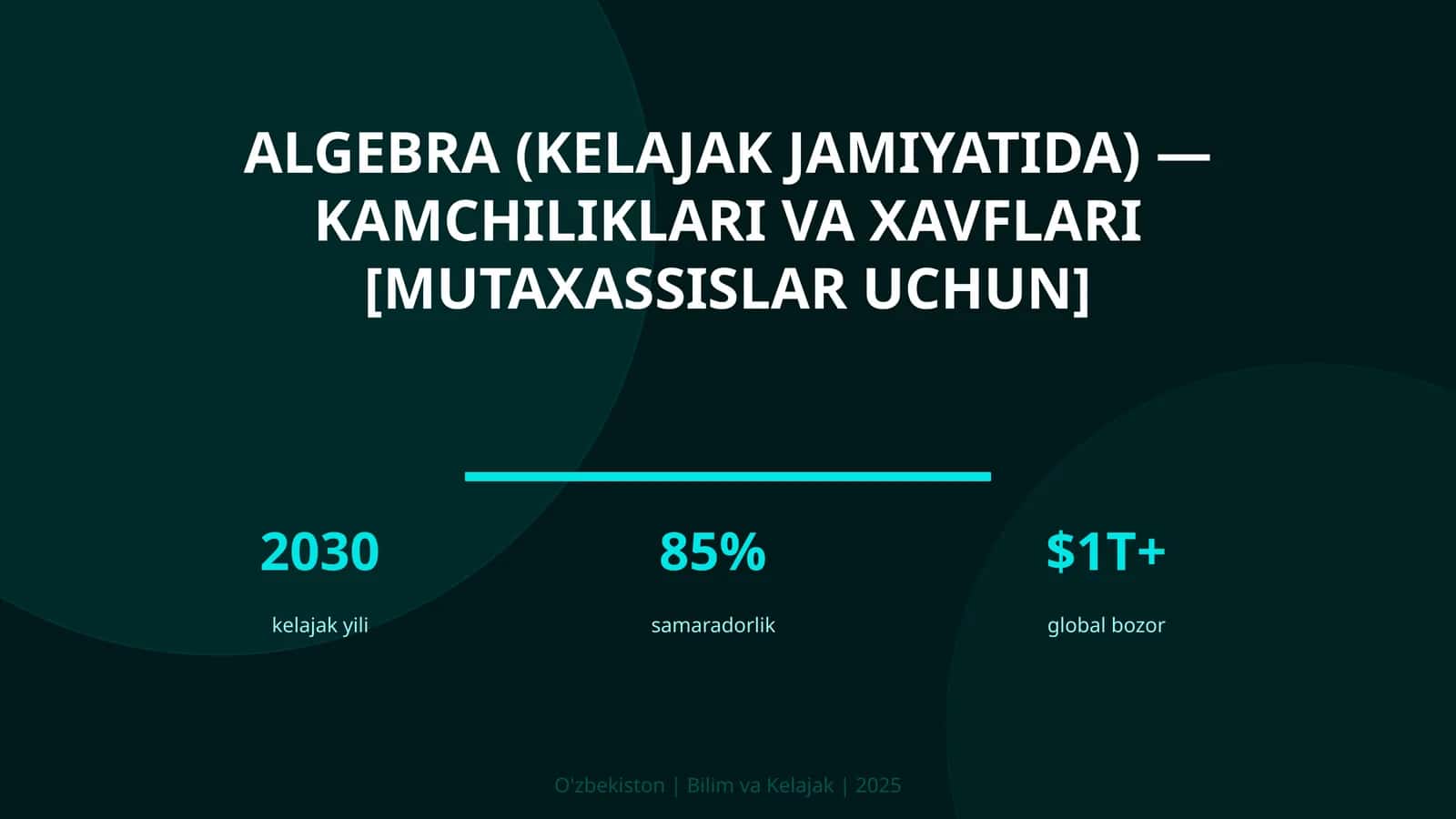 Algebra (kelajak jamiyatida) — kamchiliklari va xavflari [mutaxassislar uchun]