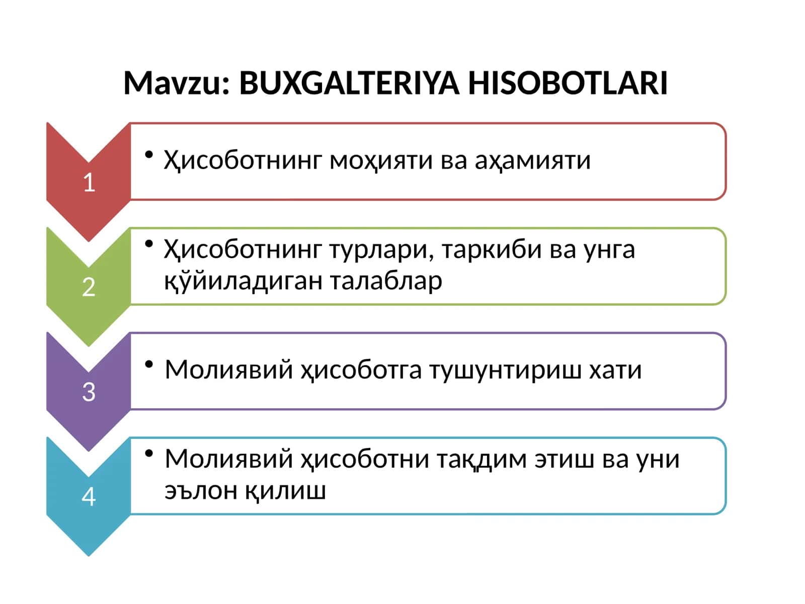 BUXGALTERIYA HISOBOTLARI