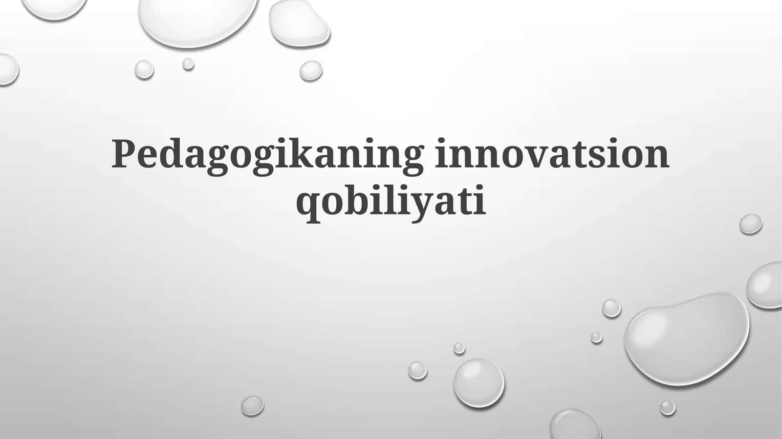 Pedagogikaninginnovatsionqobiliyati