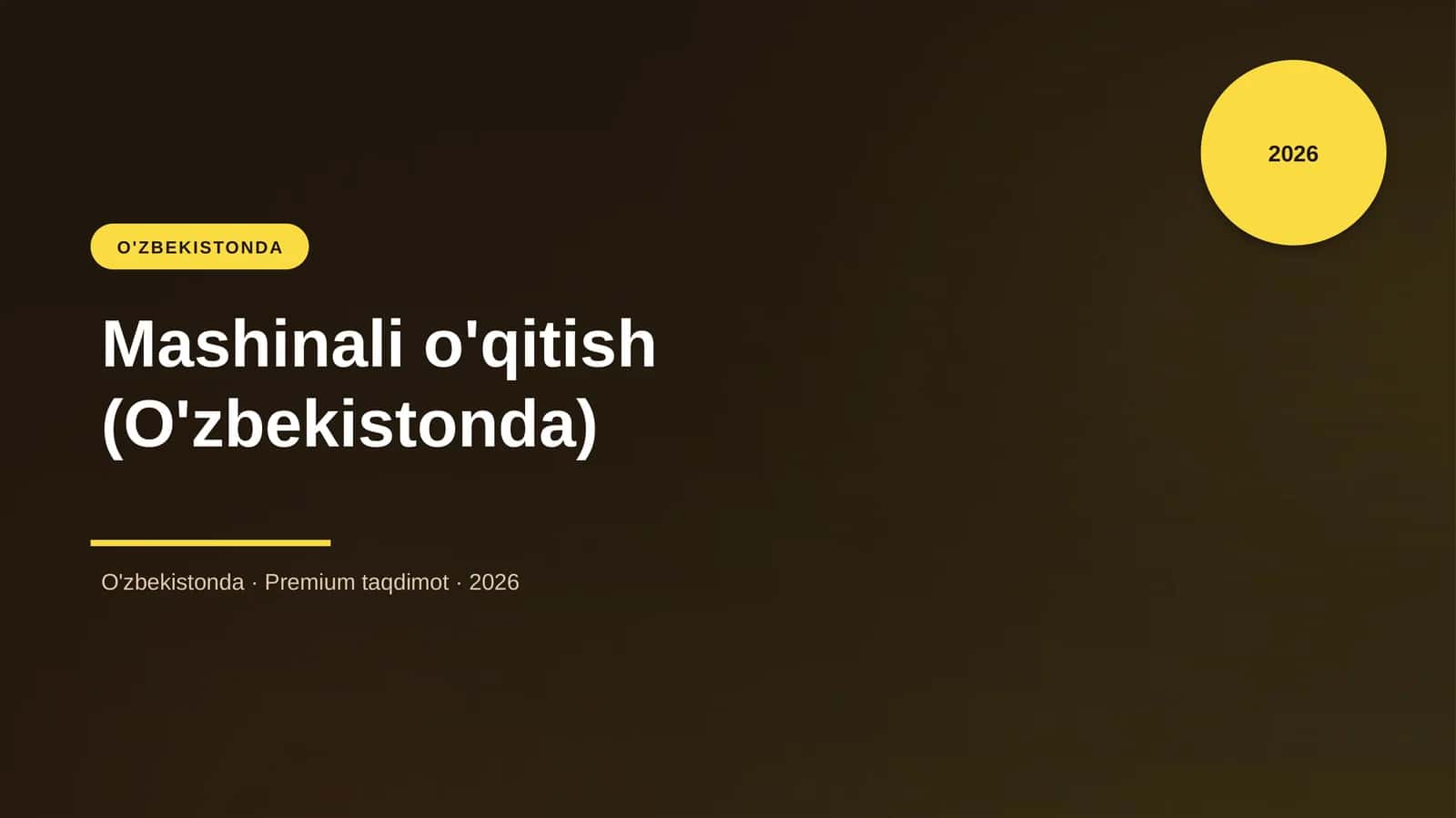 Mashinali o'qitish (O'zbekistonda)