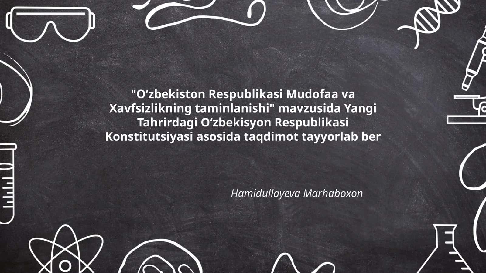 Oʻzbekiston Respublikasi Mudofaa va Xavfsizlikning taminlanishi