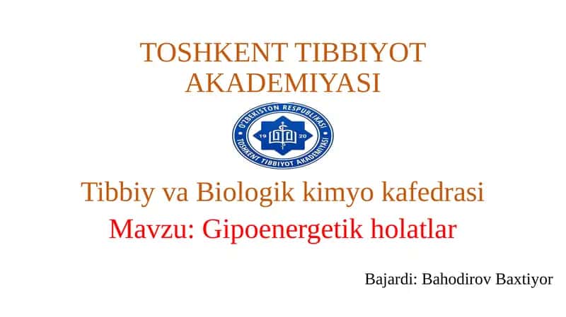 Gipoenergetik holatlar