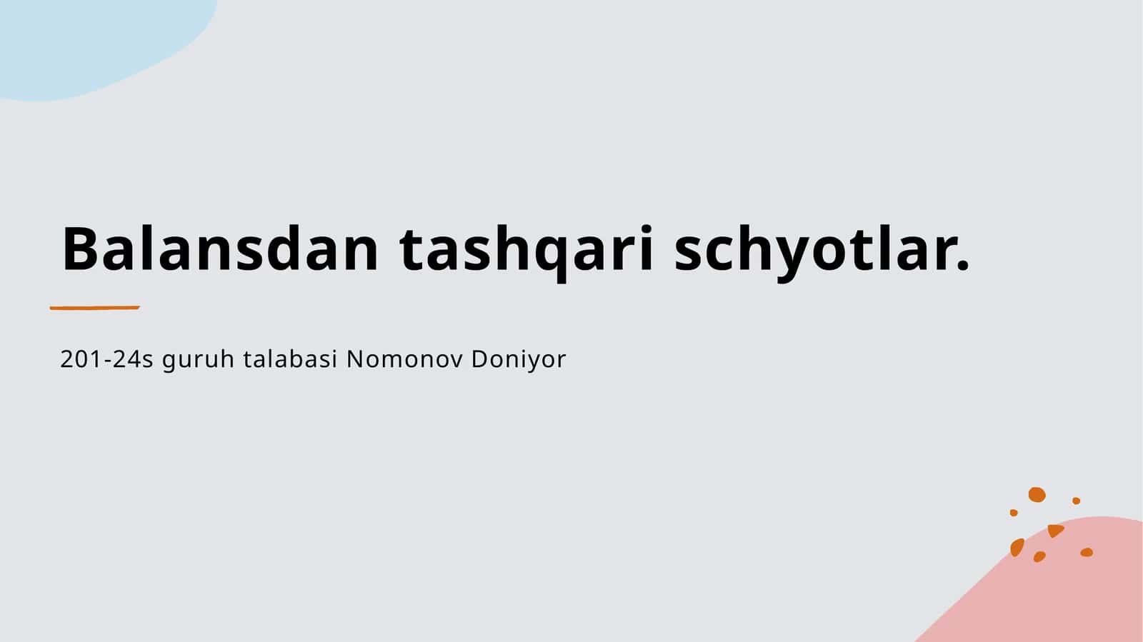 Balansdan tashqari schyotlar