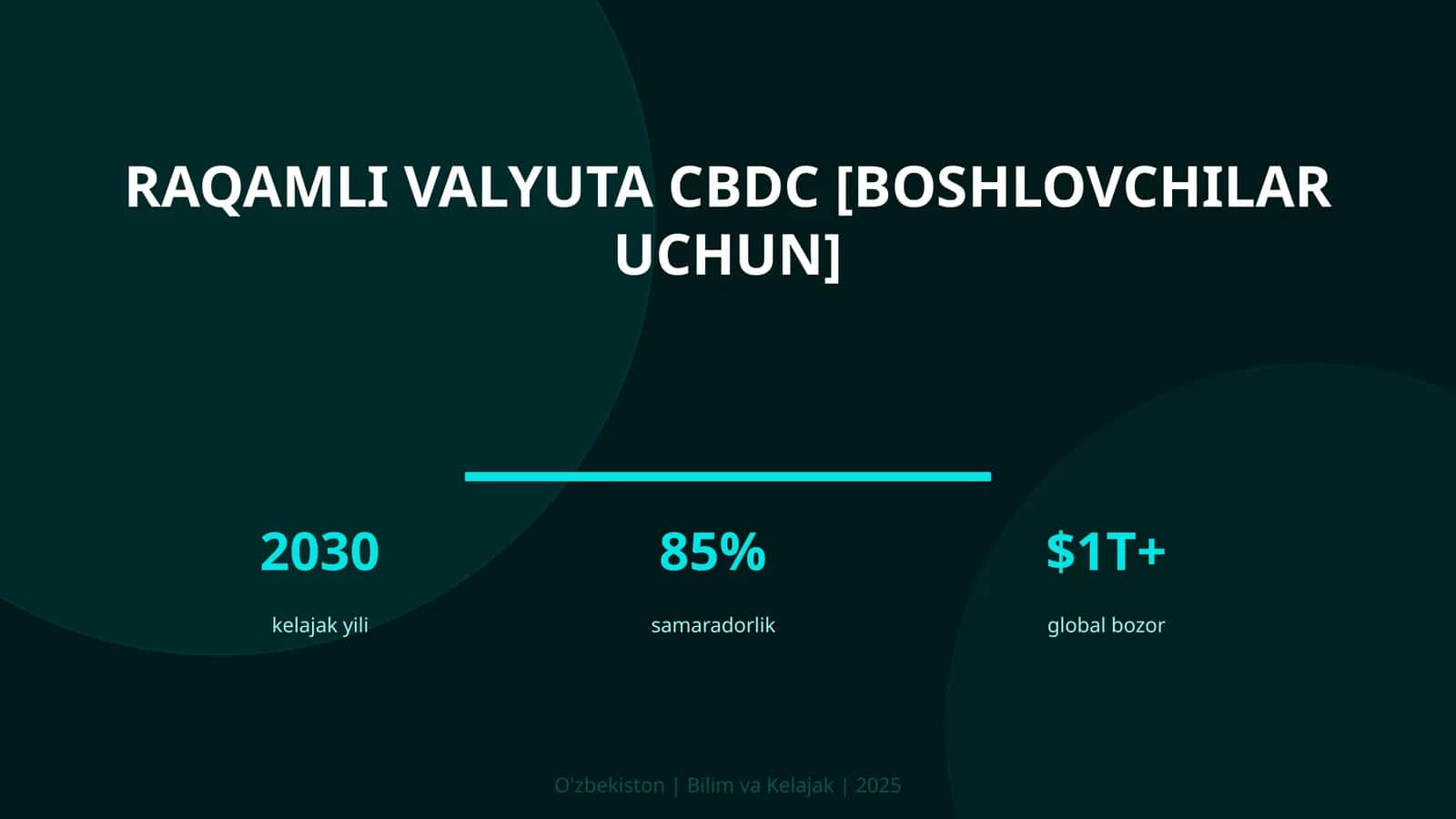 Raqamli valyuta CBDC [boshlovchilar uchun]