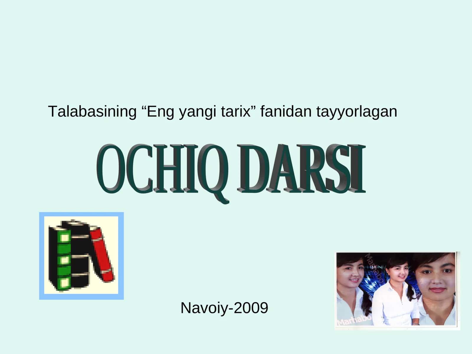 Eng yangi tarix fanidan dars