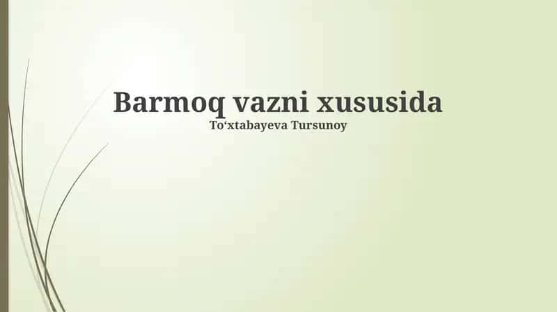 Barmoq vazni