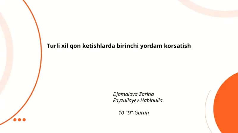 Turli xil qon ketishlarda birinchi yordam korsatish