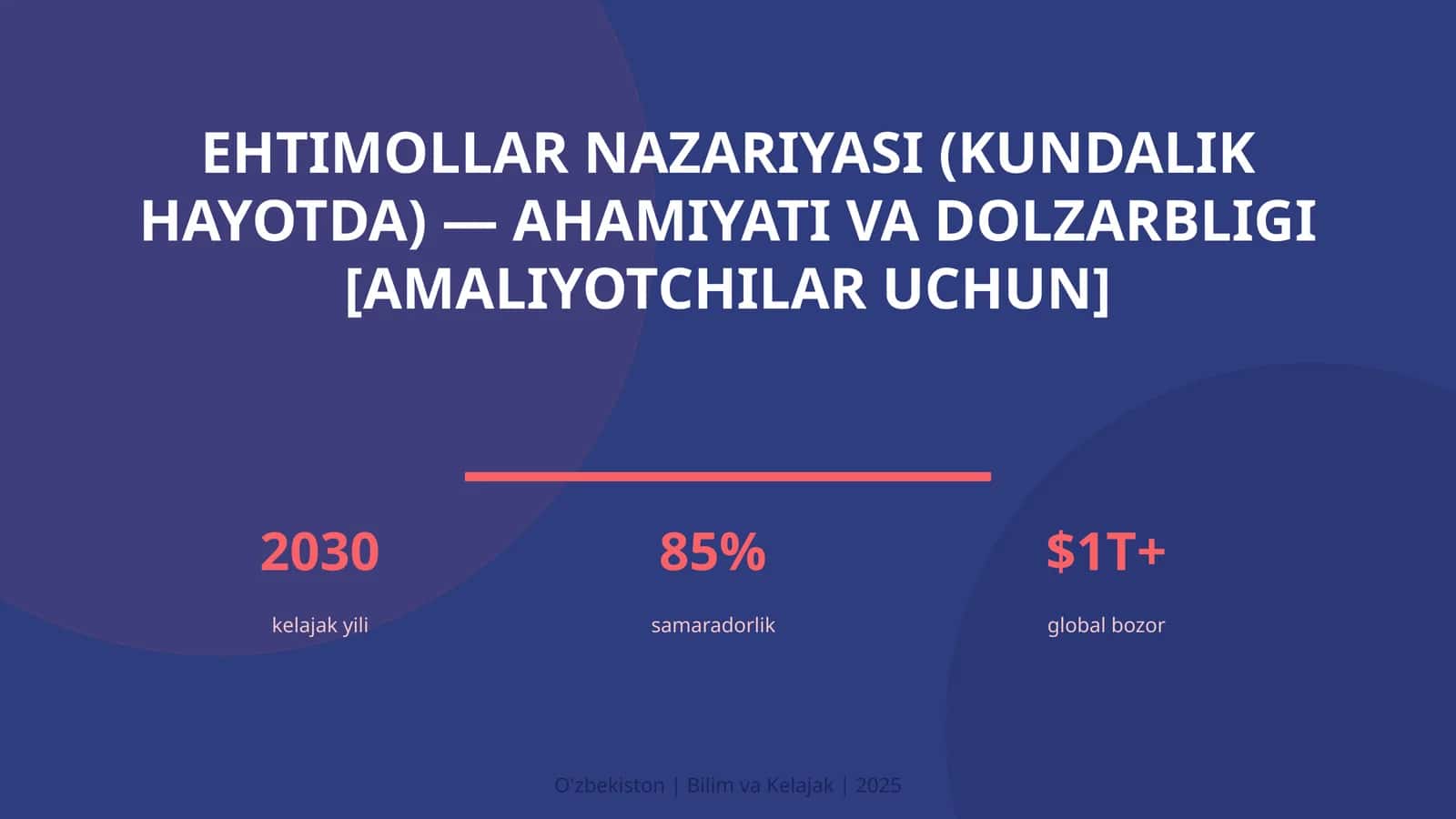 Ehtimollar Nazariyasi (Kundalik Hayotda) — Ahamiyati va Dolzarbligi [Amaliyotchilar Uchun]