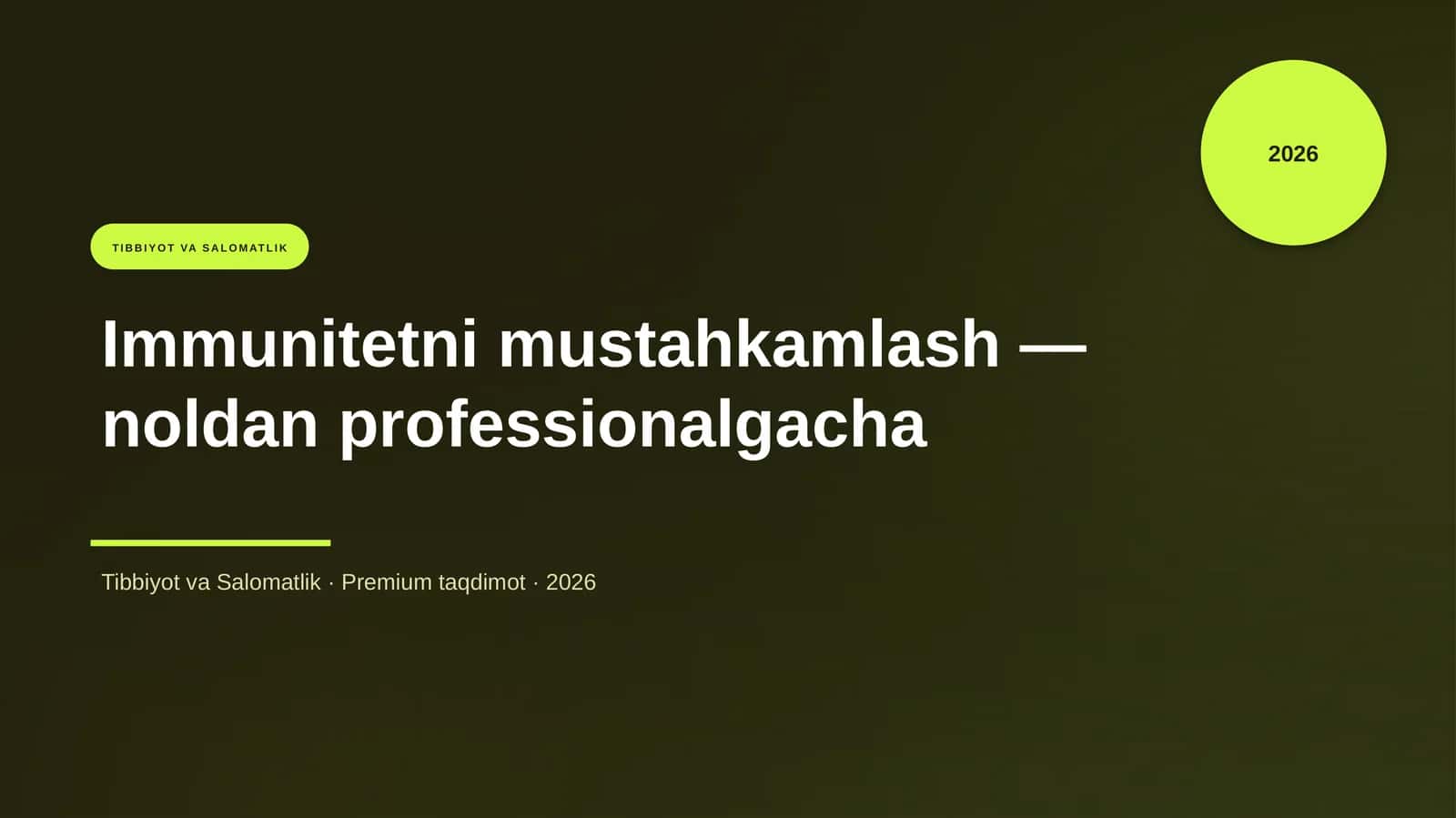 Immunitetni mustahkamlash — noldan professionalgacha