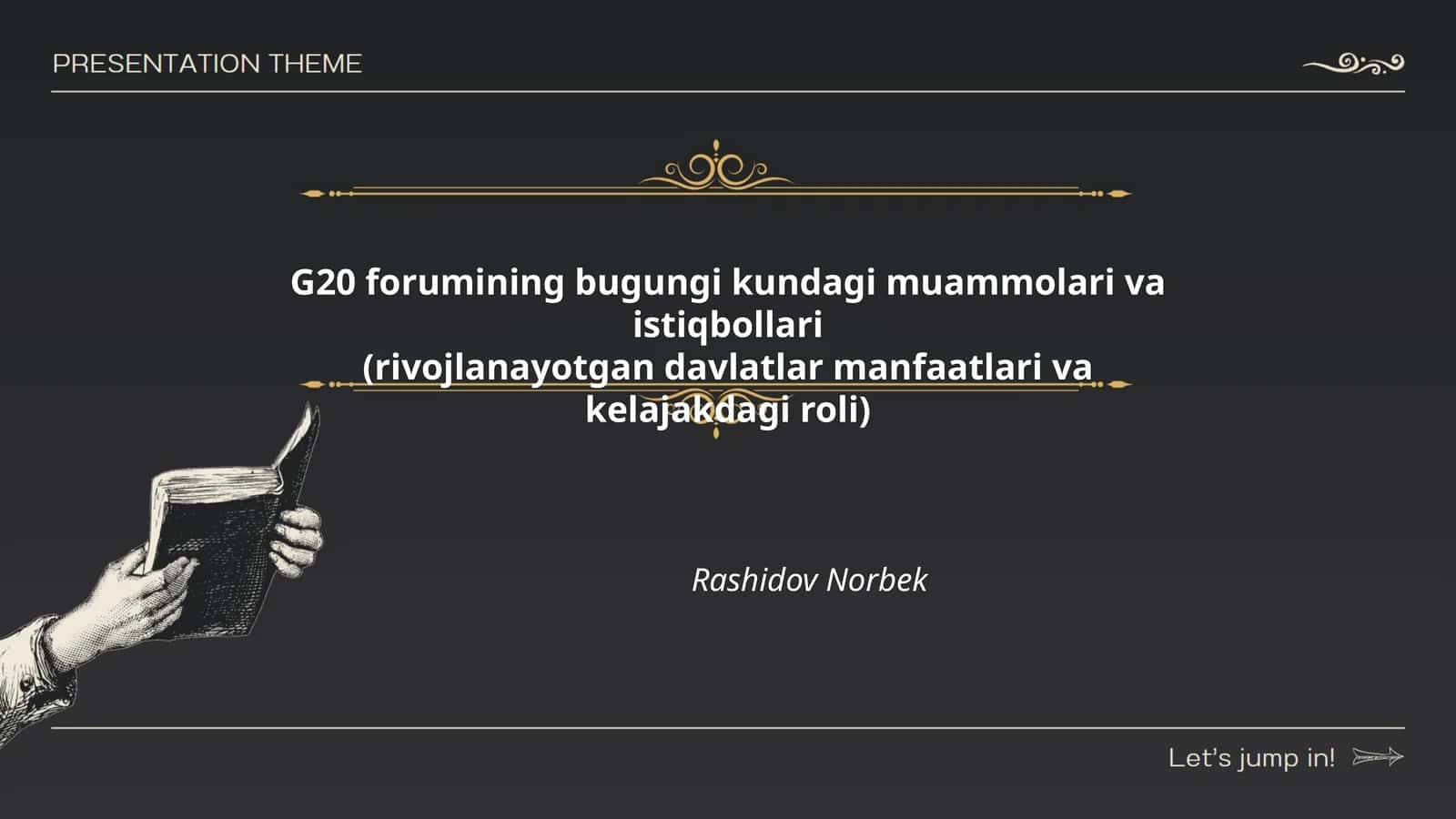 G20 forumining bugungi kundagi muammolari va istiqbollari