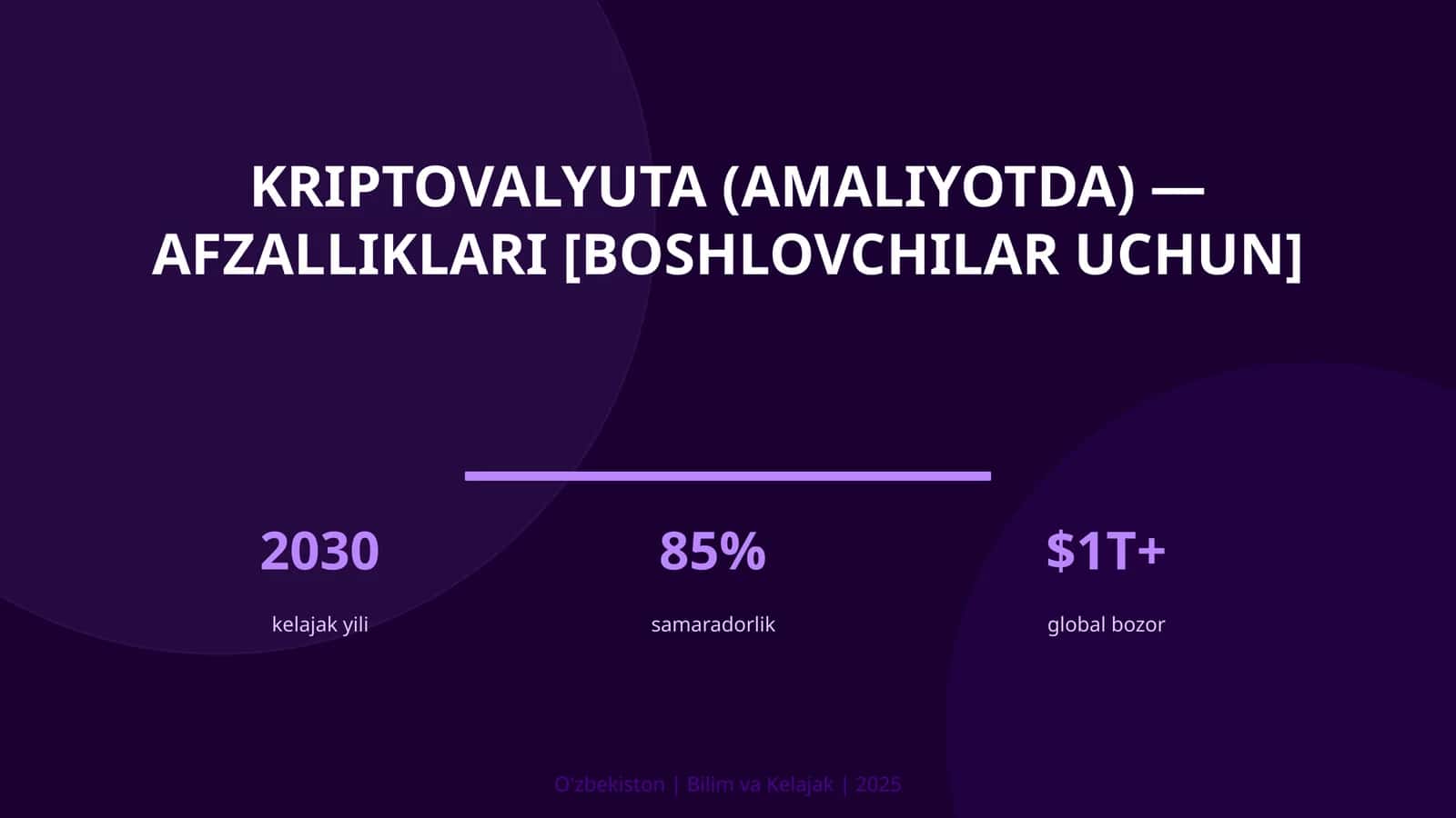 Kriptovalyuta (amaliyotda) — afzalliklari [boshlovchilar uchun]