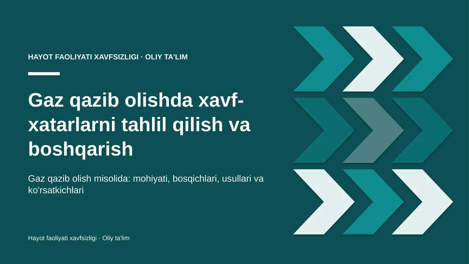 gaz qazib olishda xavf xatarlarni tahlil qilish va boshqarish 8200