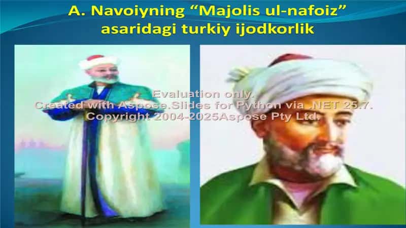 A. Navoiyning “Majolis ul-nafoiz” asaridagi turkiy ijodkorlik