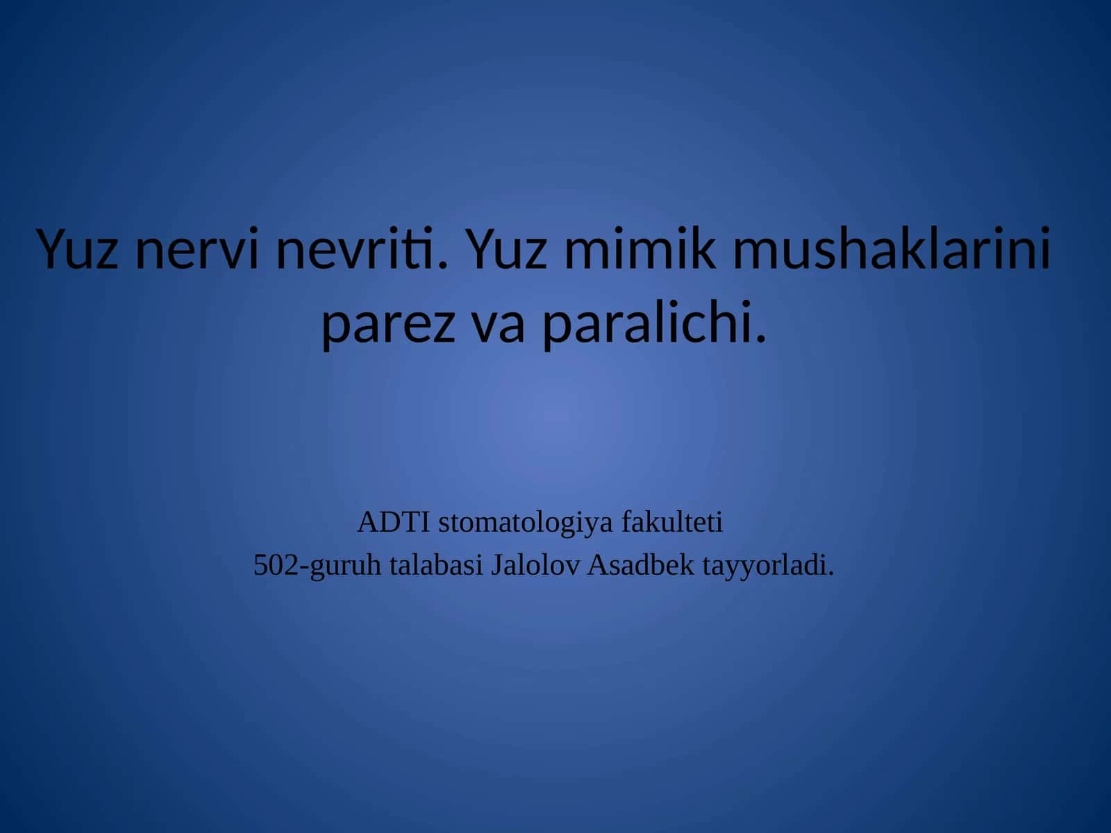 Yuz nervinevriti