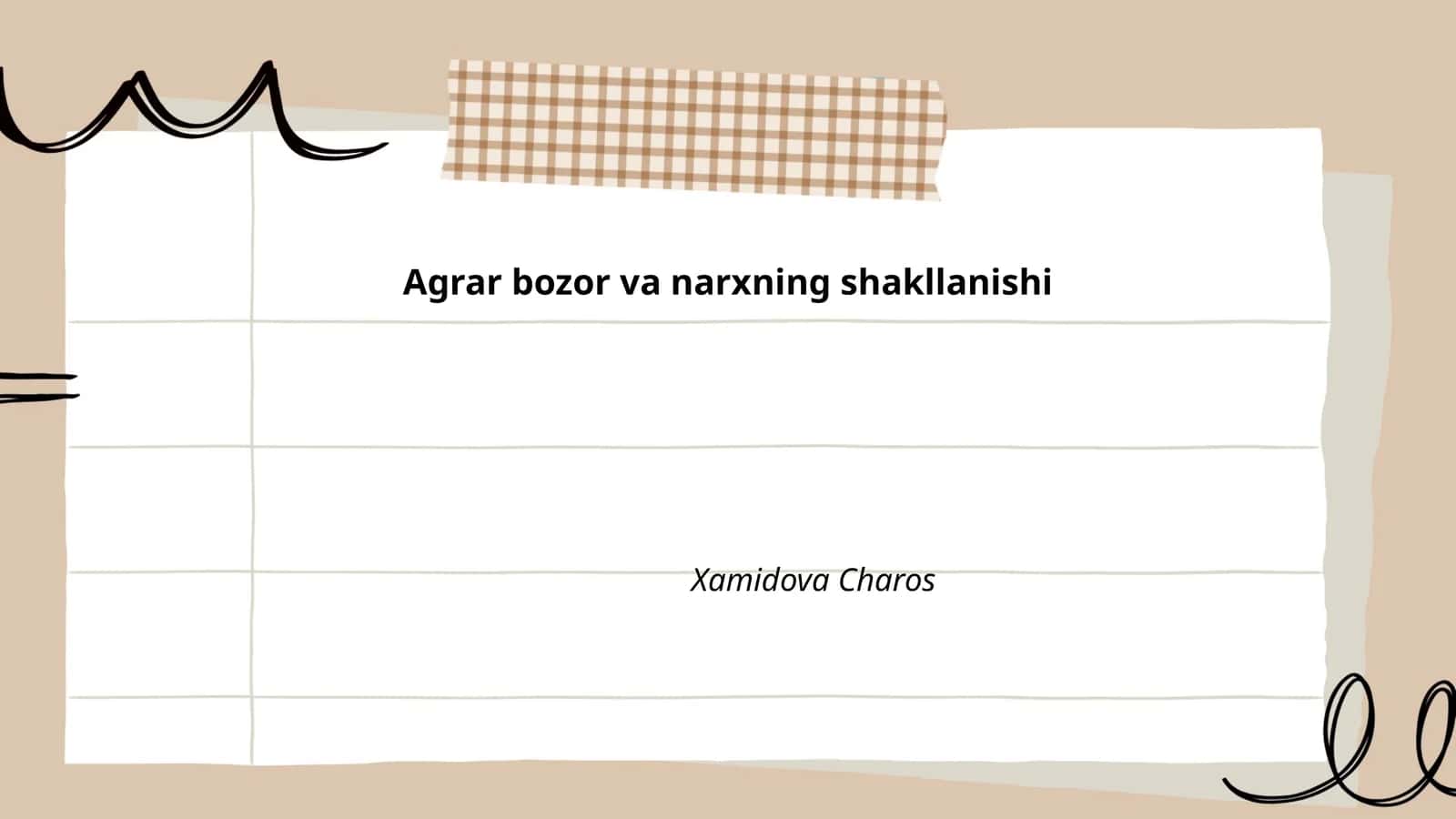 Agrar bozor va narxning shakllanishi