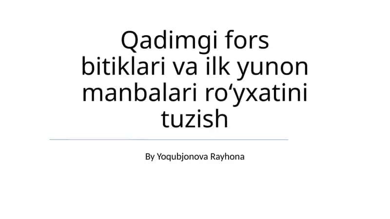 Qadimgi Yunon Manbalari