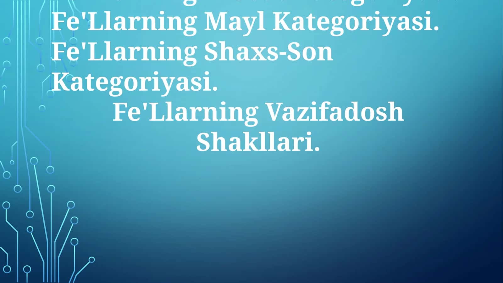 Fe'Llarning Nisbat Kategoriyasi