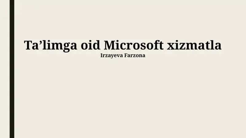 Ta'limga oid Microsoft xizmatlari