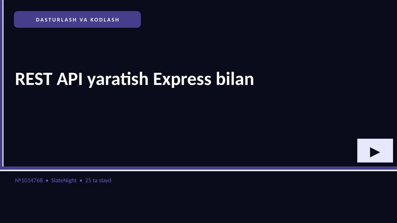 REST API yaratish Express bilan
