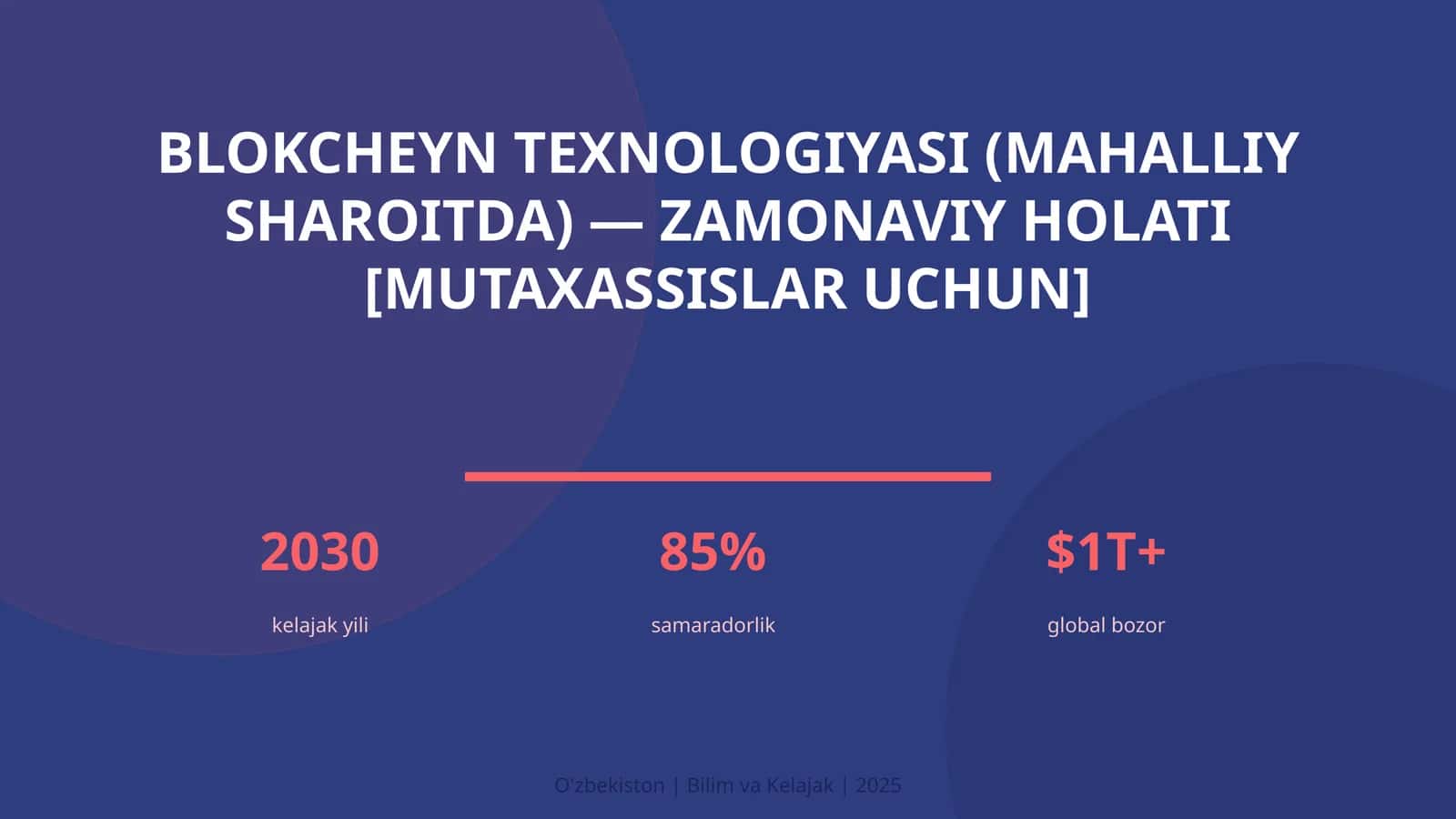 Blokcheyn Texnologiyasi (Mahalliy Sharoitda) — Zamonaviy Holati [Mutaxassislar Uchun]