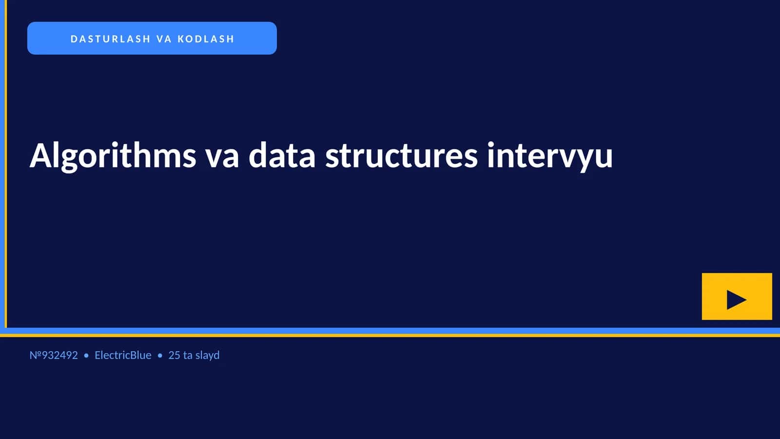Algorithms va data structures intervyu