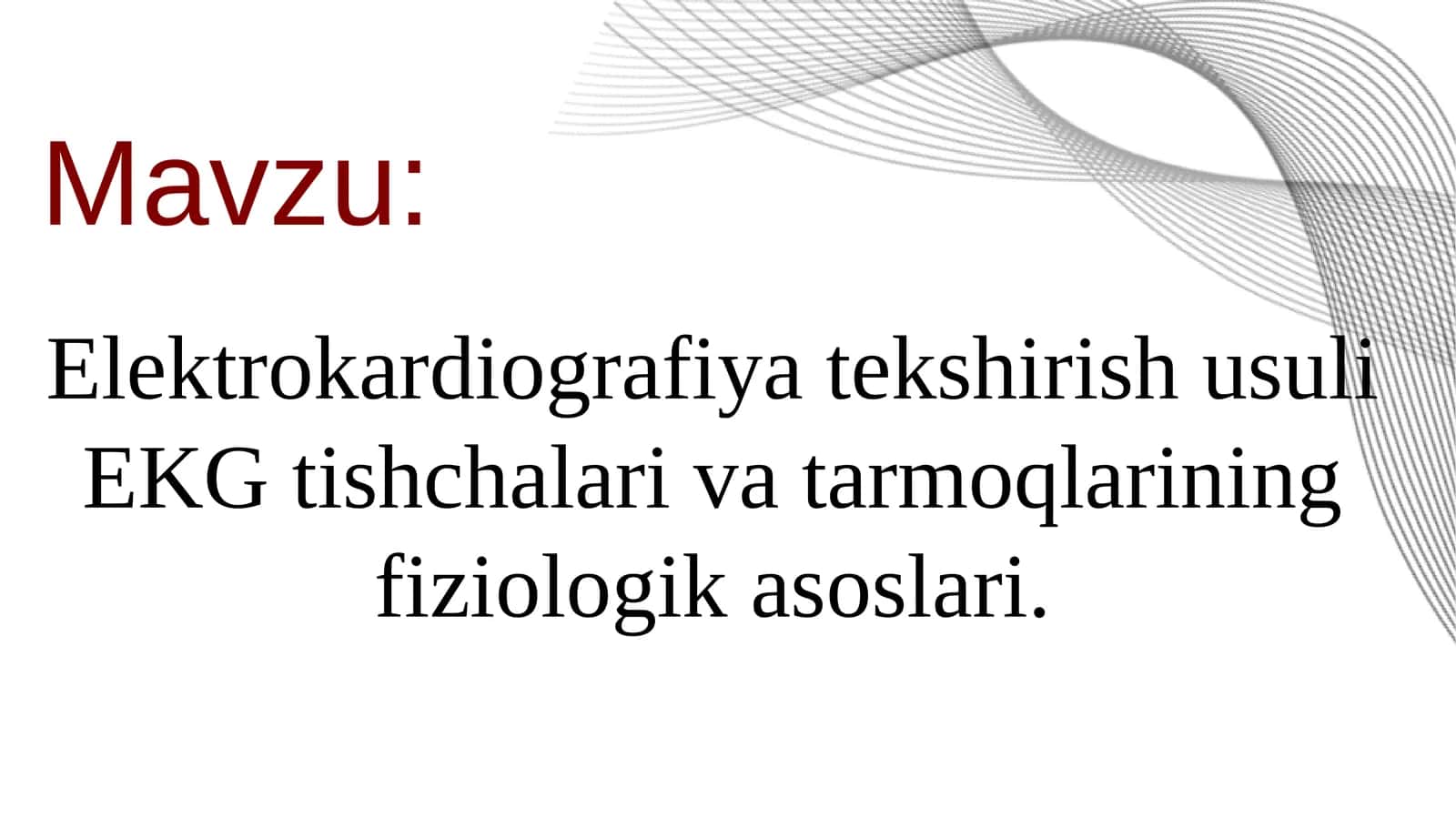 Elektrokardiografiya tekshirish usuli