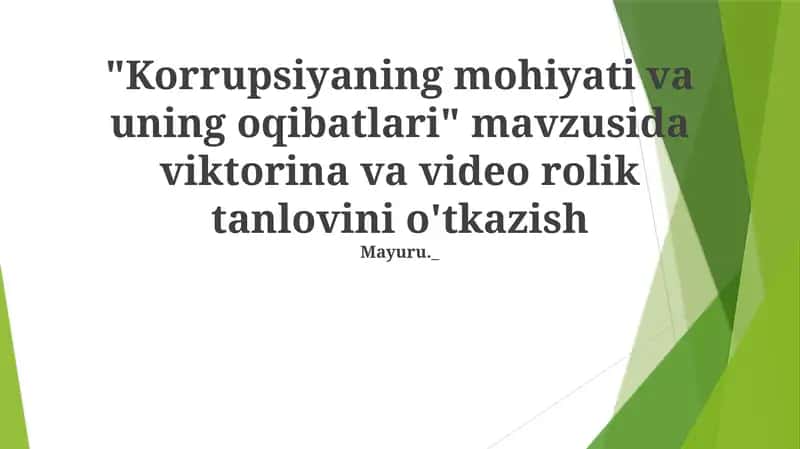 Korrupsiyaning mohiyati va uning oqibatlari