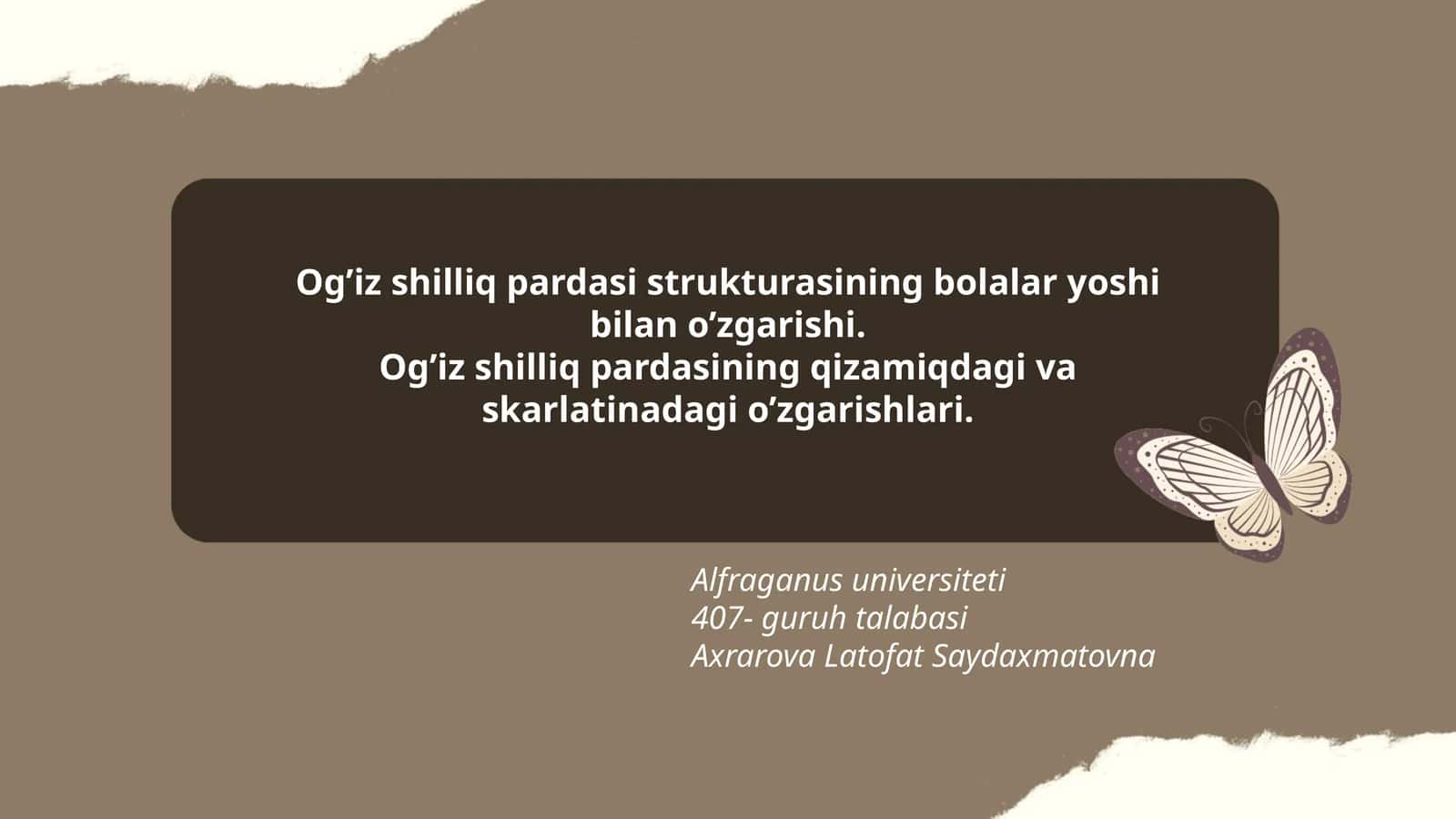 Og’iz shilliq pardasi strukturasining o'zgarishi