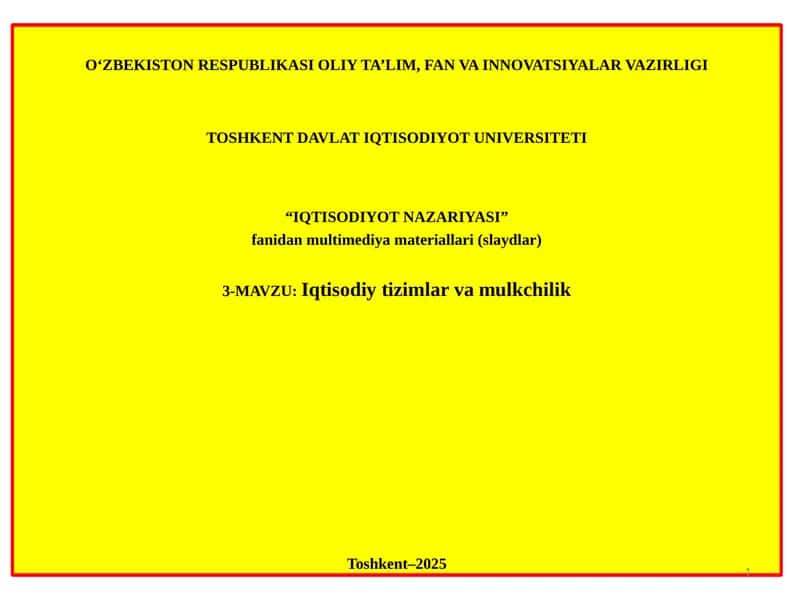 Iqtisodiyot Nazariyasi
