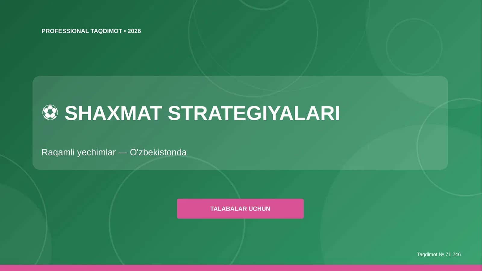 SHAXMAT STRATEGIYALARI