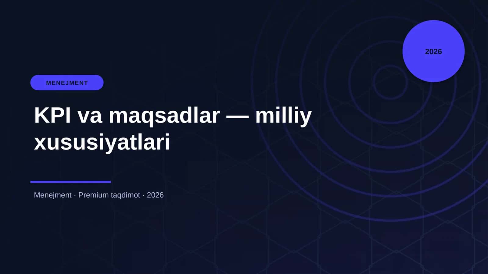 KPI va maqsadlar — milliy xususiyatlari