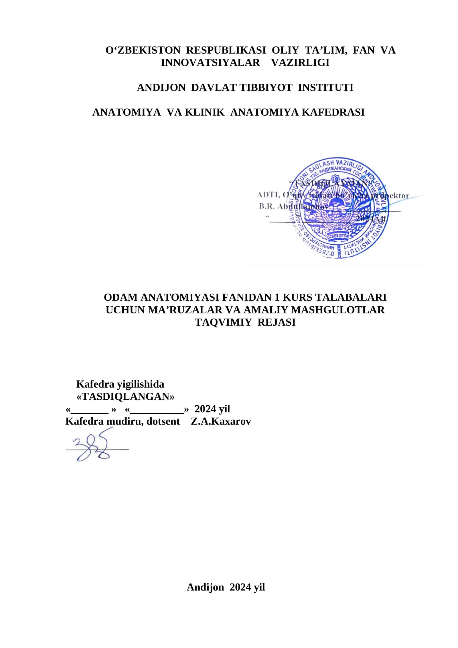 1-mavzu. Odam anatomiyasi faniga kirish