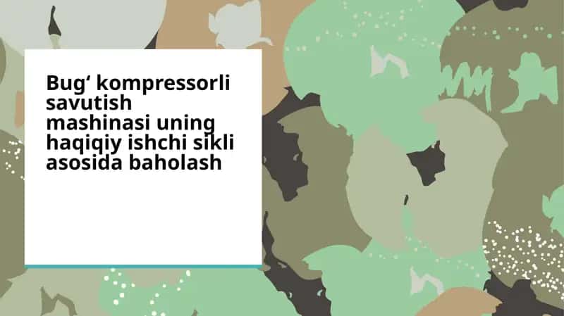 Bugʻ kompressorli savutish mashinasi