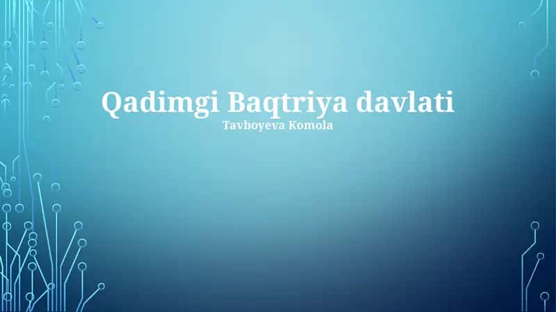 Qadimgi Baqtriya davlati
