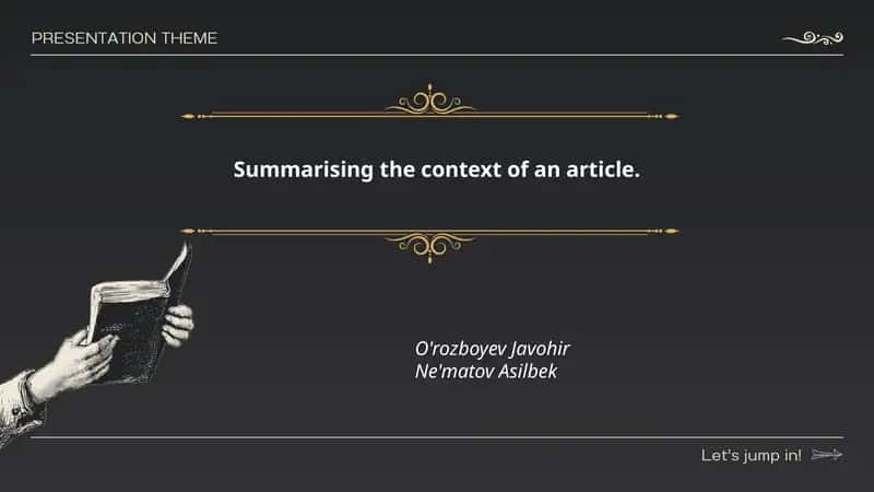Identifying the main idea of an article