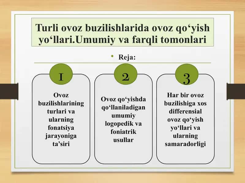Turli ovoz buzilishlarida ovoz qo‘yish yo‘llari.Umumiy va farqli tomonlari