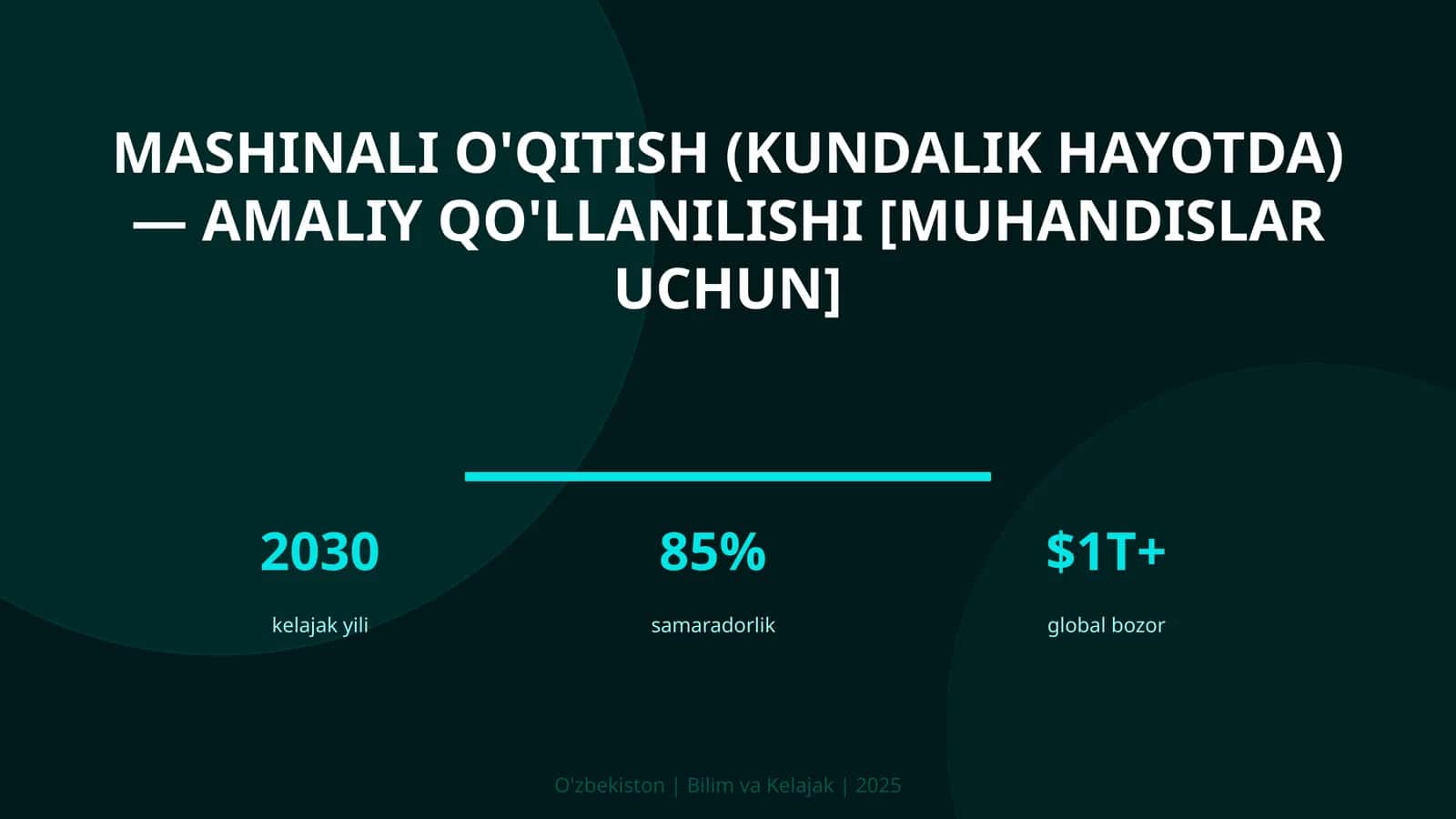Mashinali o'qitish (kundalik hayotda) — amaliy qo'llanilishi [muhandislar uchun]
