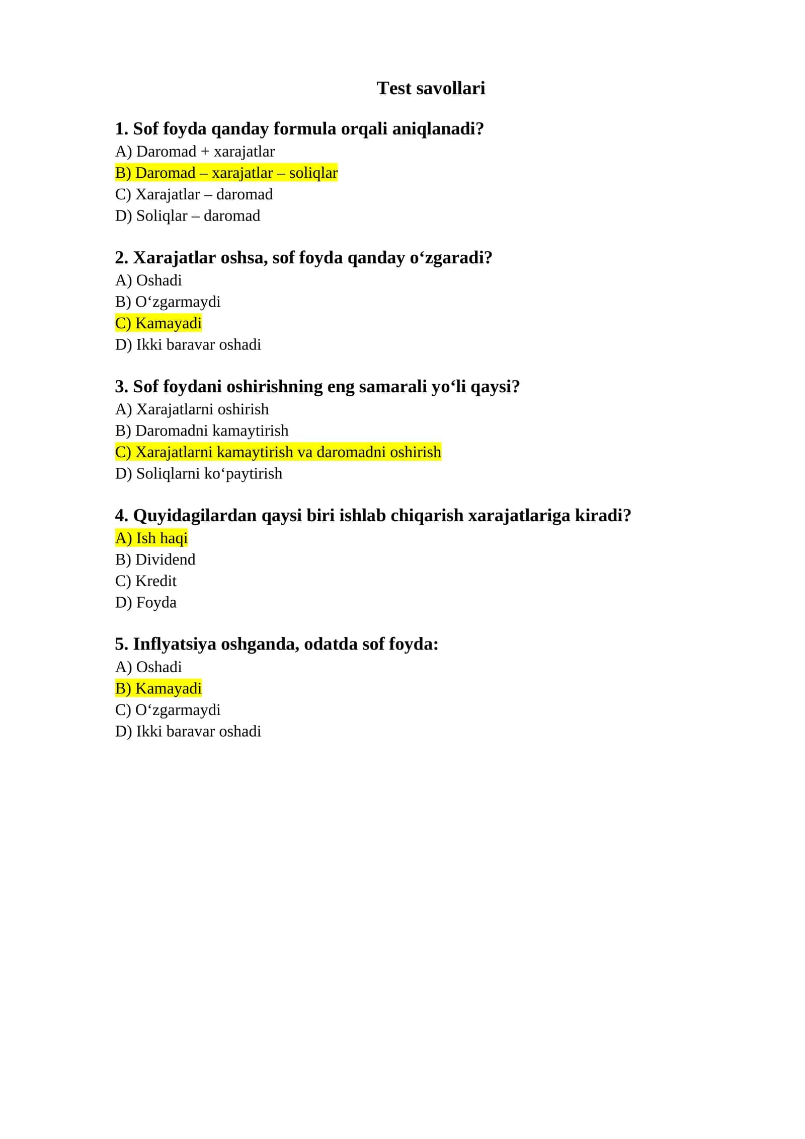 moliya fanidan test 1
