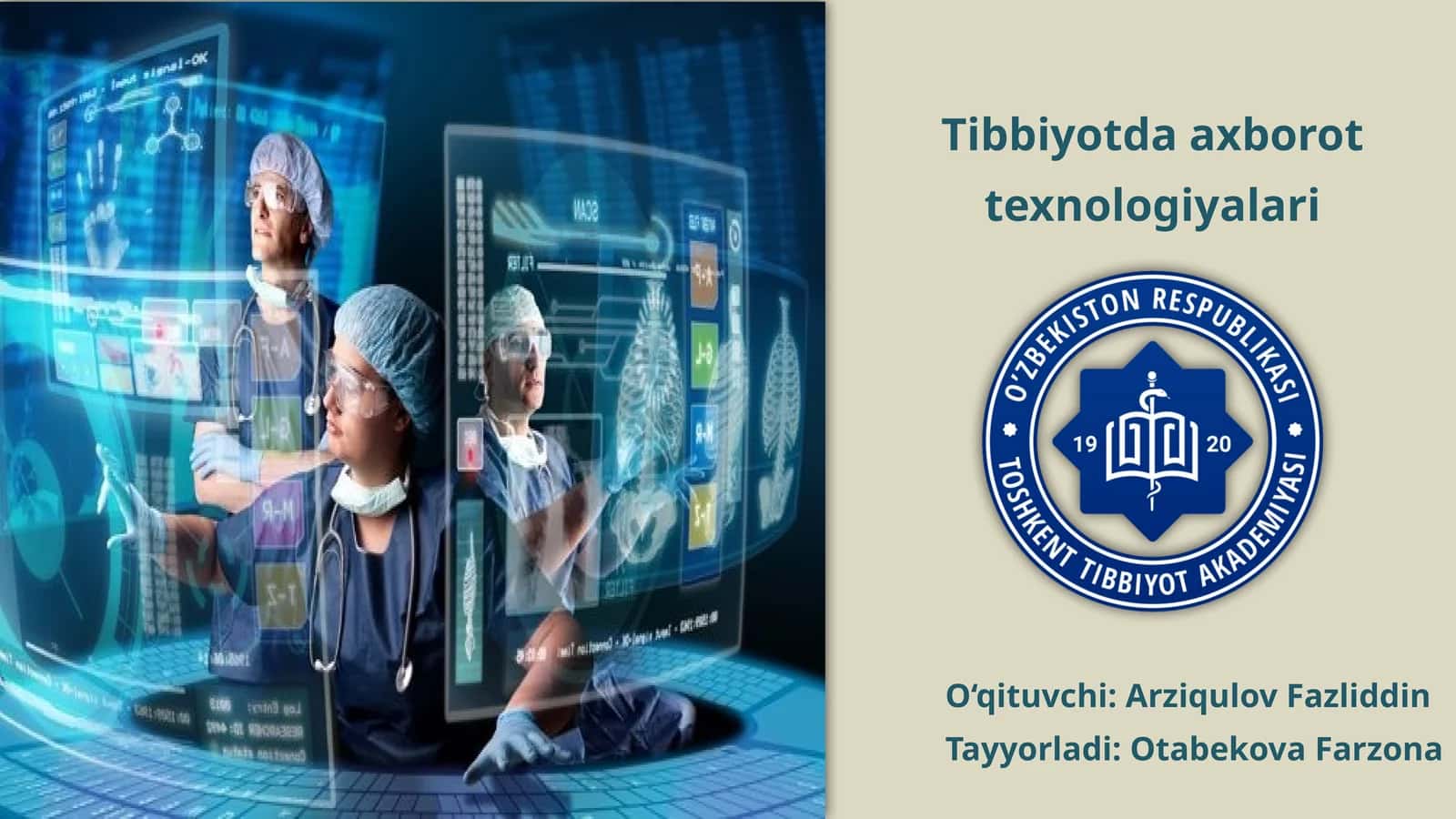 Tibbiyotda axborot texnologiyalari