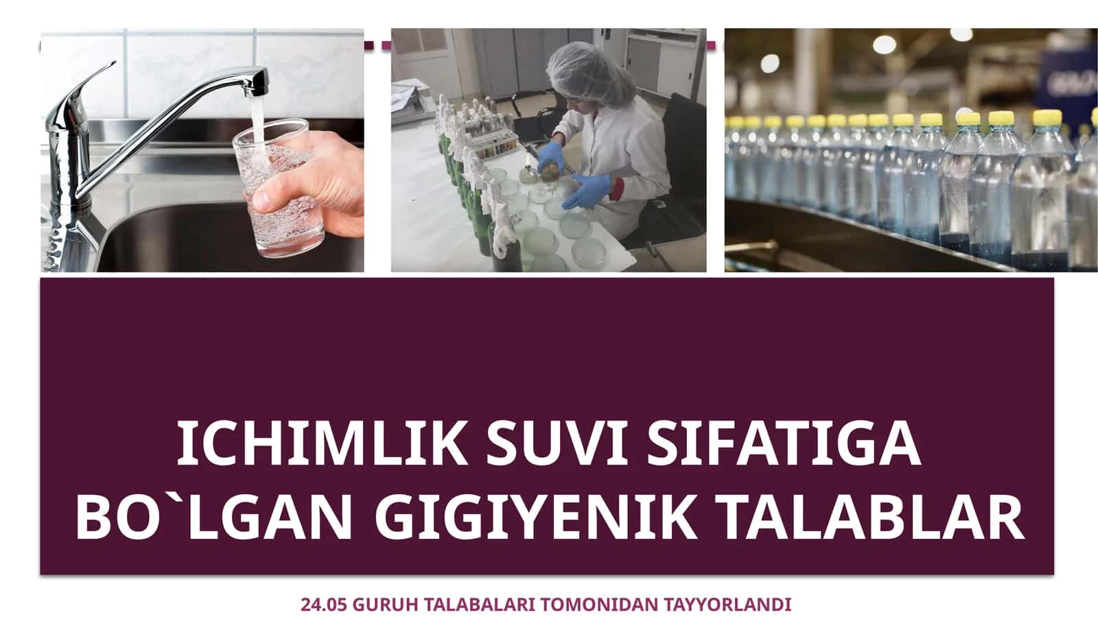 Ichimlik suvi sifatiga bo`lgangigiyeniktalablar
