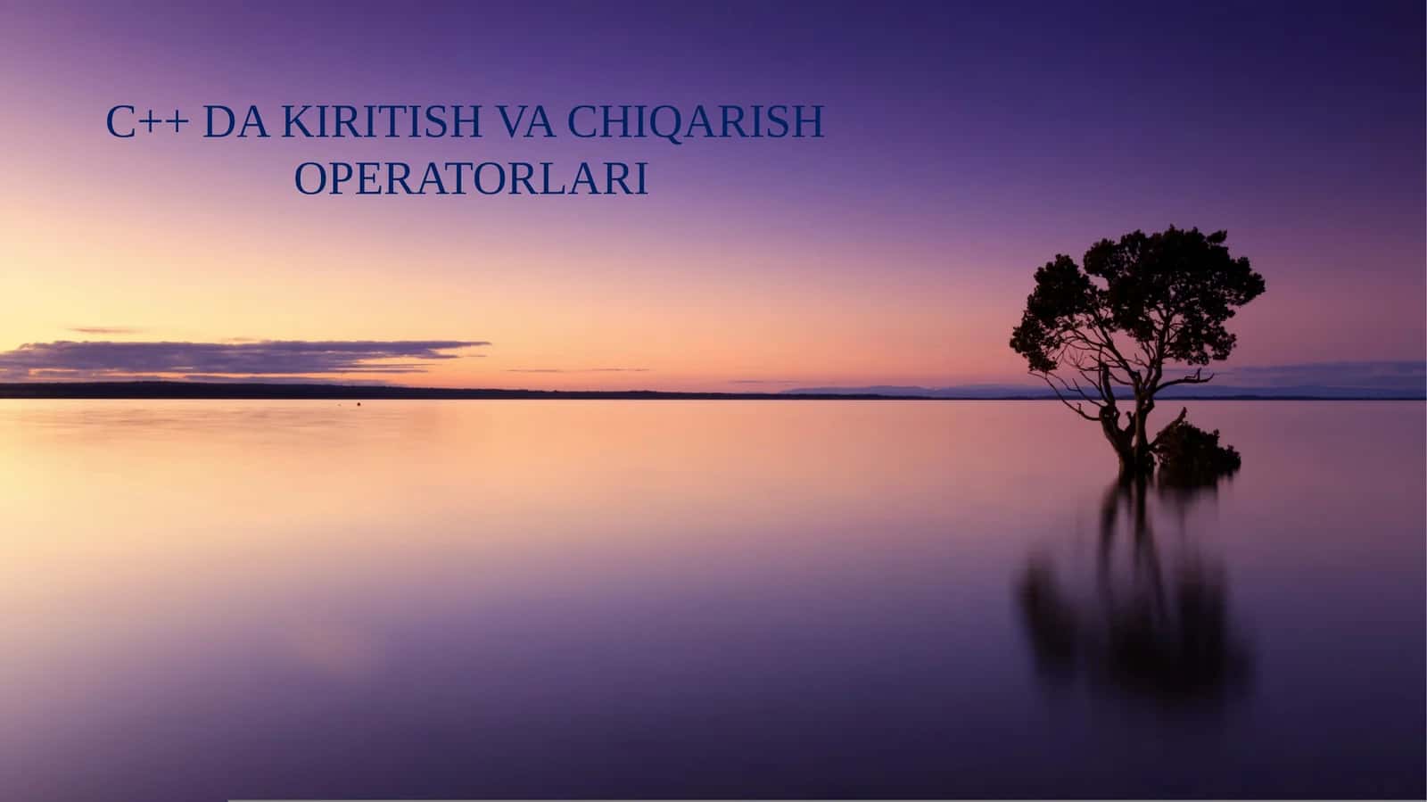C++ DA KIRITISH VA CHIQARISH OPERATORLARI