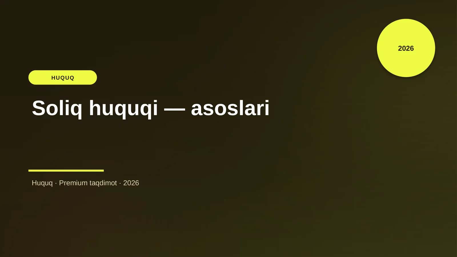 Soliq huquqi — asoslari