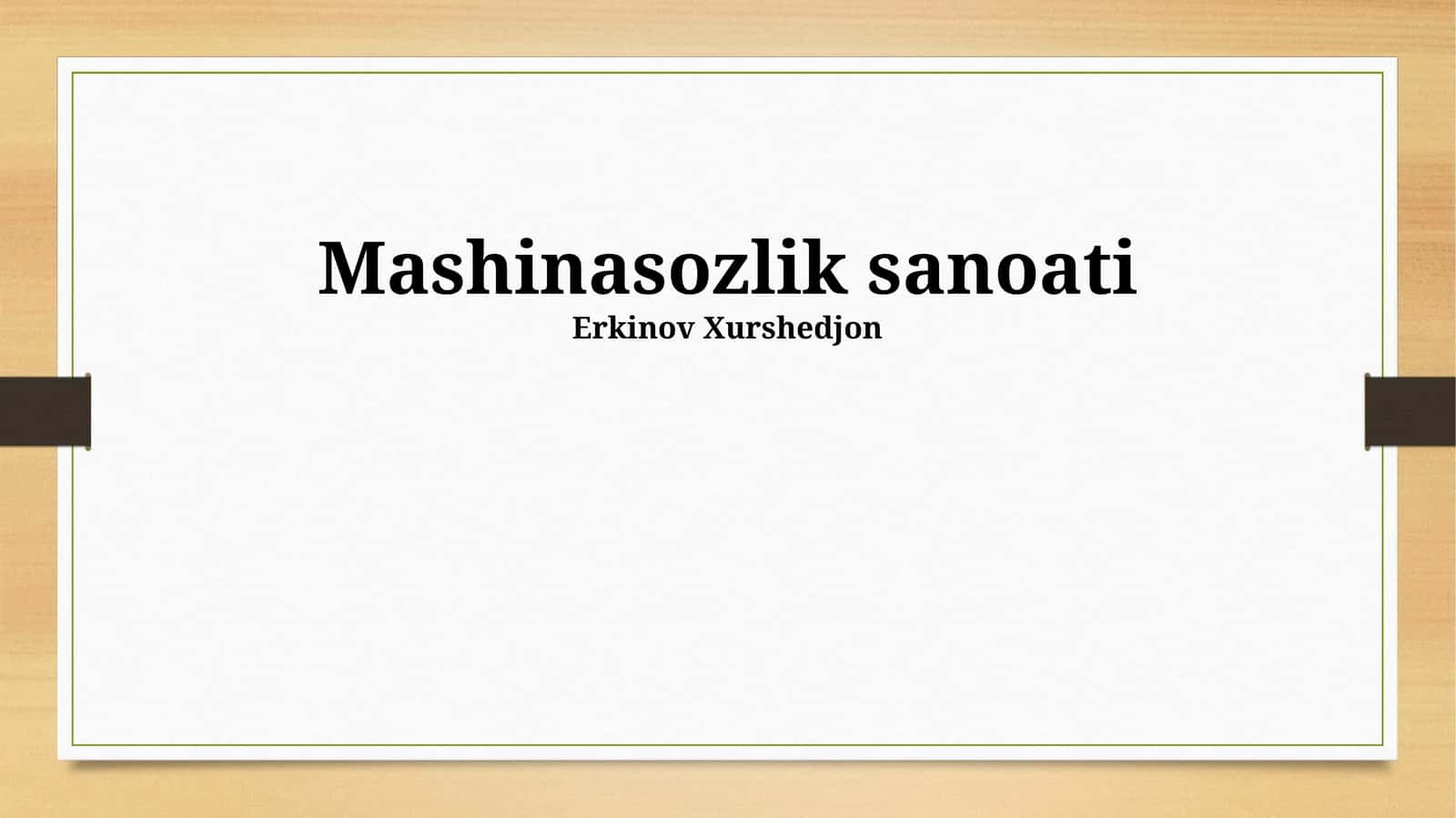 Mashinasozlik sanoati