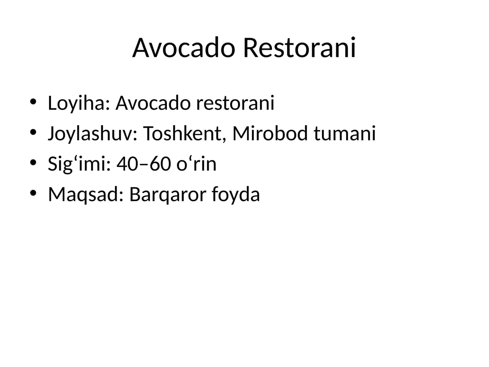 Avocado restorani
