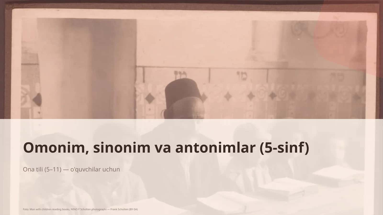 Omonim, sinonim va antonimlar (5-sinf)