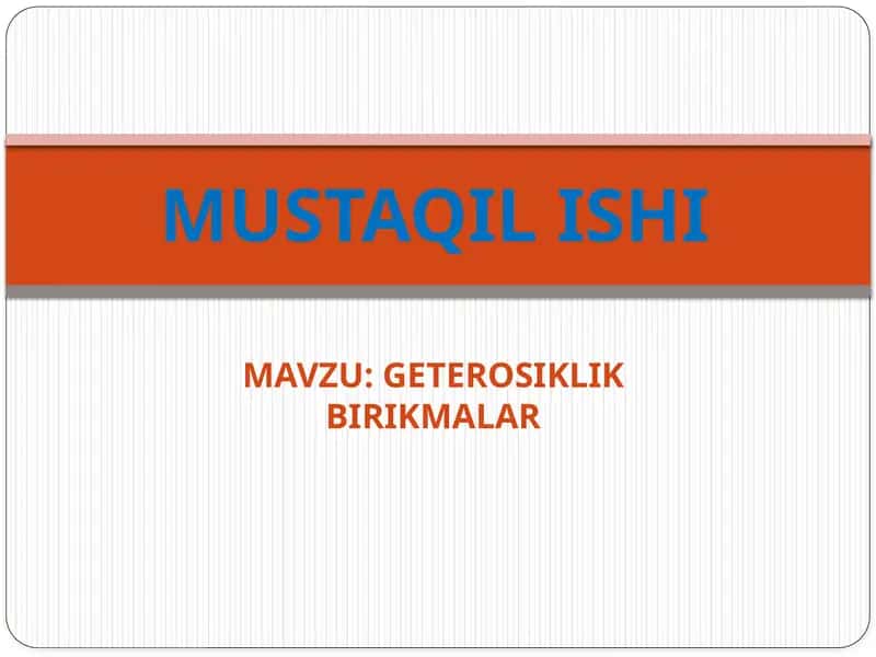 Geterosiklik Birikmalar