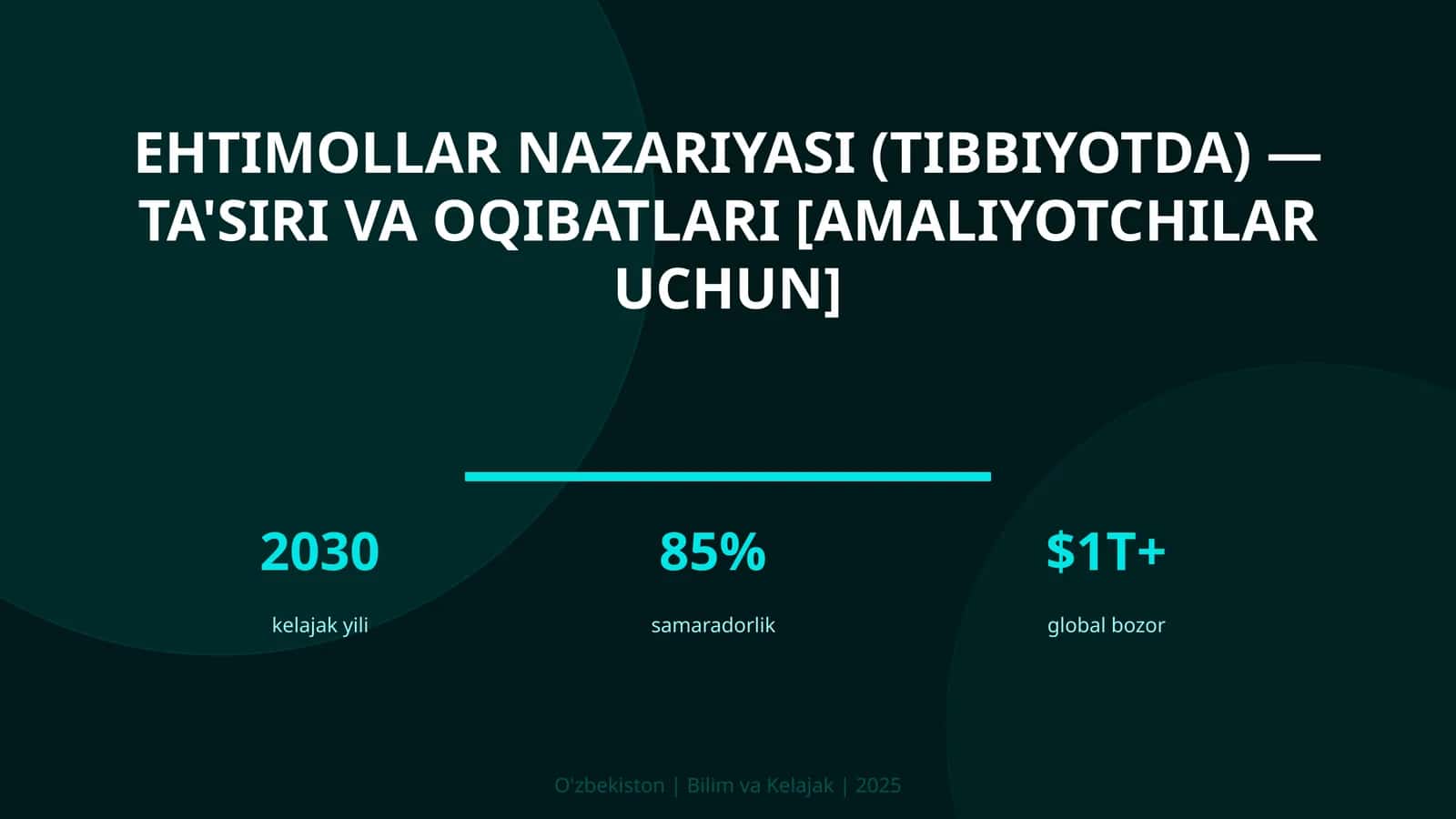 Ehtimollar nazariyasi (Tibbiyotda) — Ta'siri va oqibatlari [Amaliyotchilar uchun]
