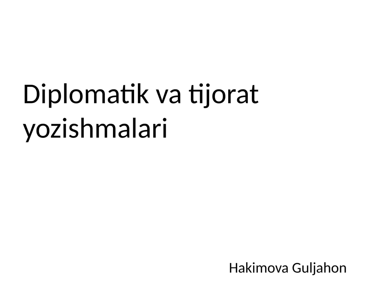 Diplomatik va tijorat yozishmalari